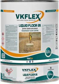 Resim Vkflex Lıquıd Floor 2k Sıvı Cam Zemin Su Yalıtım Malzemesi Şeffaf 4 KG Set 