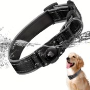 Resim Güçlü Su Geçirmez AirTag Köpek Tasması, Geliştirilmiş Yansıtıcı Şeritler & Yumuşak Dolgulu Tutucu - Küçük, Orta ve Büyük Köpekler için Ayarlanabilir Naylon Kayış 