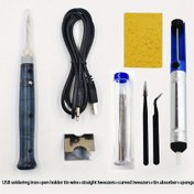 Resim Taşınabilir USB Lehimleme Demiri, Lehimleme Kalemi Kiti, Ev Telefon Onarımı Lehimleme, Kaynaklama Araçları için. 