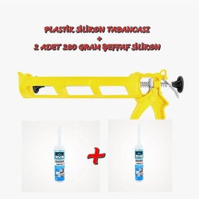 Resim 2 Adet 280 Gram Şeffaf Silikon + Plastik Silikon Tabancası 