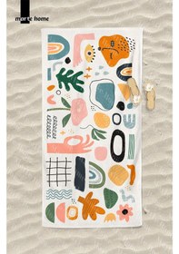 Resim Marte Home Renkli Desenli Baskılı Plaj Havlusu Renkli 