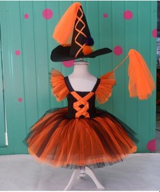 Resim Kara Kedi Kostüm Evi- Cadı Kostümü Turuncu 