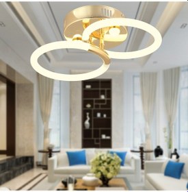 Resim Honos 2'Li Gold 32 Watt Ledli Modern Koridor, Yatak Odası Salon Plafonyer Led Avize 