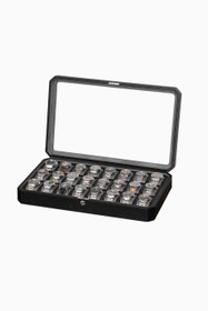 Resim Kilitli 24 Yuvalı Lüks Saat Kutusu, Cam Üst, Koleksiyonluk, 2025 Sürüm - Gri 