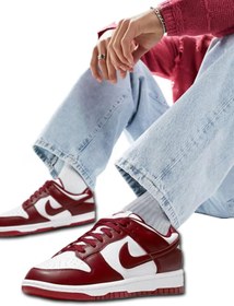 Resim Nike Dunk Low Retro Sneaker Bordo-Beyaz Unisex Günlük Spor Ayakkabısı 