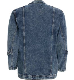 Resim Erkek Bisiklet Yakalı Yan Fermuarlı Denim Ceket - S 