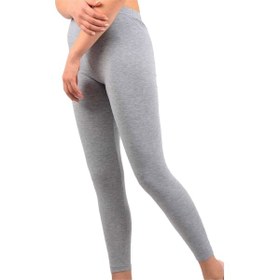 Resim Kadın Düz Desensiz Yüksek Bel Dizaltı Kapri Tayt Gri 