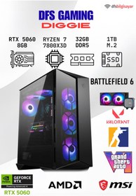 Resim MSI DFS GAMING DIGGIE RYZEN 7 7800X3D-B650M-RTX 5060-32GB DDR5 RAM-1TB M.2 SSD-OYUNCU BİLGİSAYARI 