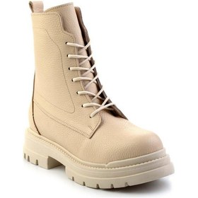 Resim Bej Hakiki Deri Kadın Bot & Bootie K02028600603 Bej 