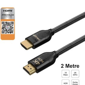 Resim Paugge Premium Sertifikalı 4K 60Hz Hdr Hdmi 2.0B Kablo 2 Metre 