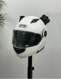 Resim Motor & Motosiklet Siyah Fiyonklu Siyah Kedi Kulak Kask Dış Aksesuarı Diğer 