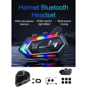 Resim Prepare 300 Mt Intercom 2 Eşleşmeli Kask Kulaklık Y-20MX Su Geçirmez Bluetooth Motosiklet Intercom Kulaklık 