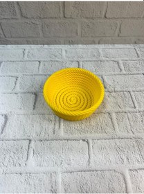 Resim Yuvarlak Çerezlik Sarı Canlı Renkli Dekoratif Sunum Kasesi 