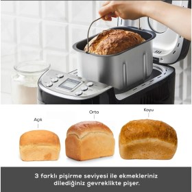 Resim KARACA 15 Programlı Hamur Yoğurma Ekmek Yapma Makinesi 45 Farklı Tarifli Kitapçık 1500 gr Kapasite + Hassas Mutfak Tartısı 