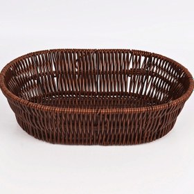 Resim Kahverengi Ekmek Sepeti-ekmeklik- Oval Koyu Kahverengi 