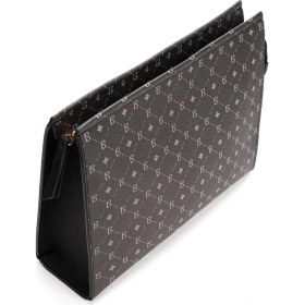 Resim Kadın Siyah Bahels Monogram Portföy Clutch Çanta 