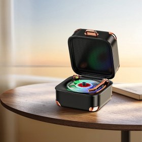 Resim Boğazören Siyah nostaljik Retro Antika pikap,Plak Çalar görünümlü Kablosuz Minibox bluetooth hoparlör 
