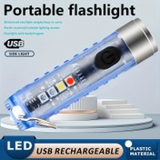 Resim 1 adet MACROCOSM LED Mini Fener USB Şarj Edilebilir Manyetik Kancalı, 8 Modlu 595 Lümen Parlak Işık, Yürüyüş Kamp Acil Durum İş Parti Aydınlatması için Taşınabilir Kompakt Tasarım, Şarj Edilebilir El Feneri, Kamp Temel Gereçleri, Dayanıklı Plastik Gövde 