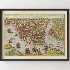 Resim epiqart İstanbul Haritası - Siyah Çerçeve 