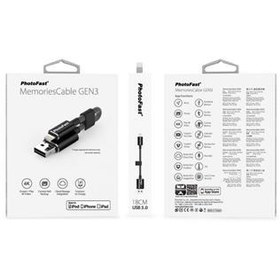 Resim PhotoFast MemoriesCable GEN3 64GB Lightning / USB 3.0 Şarj Kablolu i-FlashDrive (Gümüş) MCG3U3R64GB 
