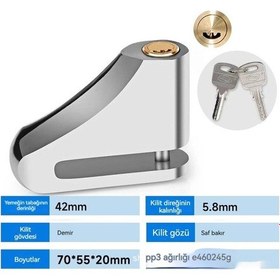 Resim Evrensel Jokmae Fren Kilidi Alaşım Disk Fren Kilidi Anti-meraklı Bisiklet Kilidi Hilal Alaşımlı Çelik Disk Fren Kilidi Saf Bakır Kilit Çekirdek 