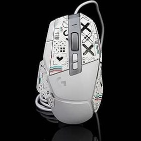 Resim JIROAOTIC Fare tutma bandı, Logitech G502 X Lightspeed ile uyumlu, kablosuz/kablolu/G502 X Plus oyun faresi çıkartması, kertenkele derisi, kaymaz, önceden kesilmiş, beyaz x 0,5 mm 