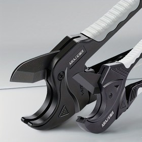 Resim AIRAJ Endüstriyel Sınıf Boru Kesici - PVC, PU, PP, PE & Daha Fazlası için 32-65mm Ratchet Makas - SK5 Yüksek Hız Çeliği Bıçak, Kaymaz Tutma, Paslanmaz - Yenileme Projeleri, Vinil ve Kauçuk Borular, Manuel, Tamir Araçları için İdeal 