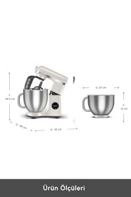 Resim Karaca Mastermaid Chef Ultra D2000W Dijital Ekranlı Hamur Yoğurma Makinesi Starlight 7L 