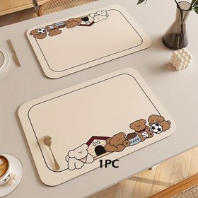 Resim Yüksek Kaliteli & Suni Deri Amerikan Servisleri - Sevimli Karikatür Köpek & Spor Tasarımlı Isıya Dayanıklı Masa Matları Yemek, Mutfak ve Otel Kullanımı İçin 