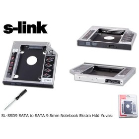 Resim S-Link Sl-Ssd9 Sata To Sata 9.5Mm Notebook Ekstra Hdd Yuvası 