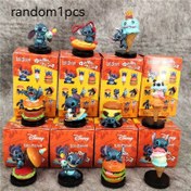Resim 1 adet Rastgele Stitch Hamburger ve Dondurma Mini Heykel Sihirli Kutu - Rastgele Stitch Toplanti Oyuncak, PVC Gıda Temalı Oyuncak, İnce El Sanatları, Partiler ve Temalı Etkinlikler için Uygun, Parti Dekoru | Çizgi Film Karakter Oyuncak | İnce El Sanatları 