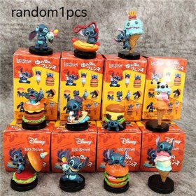Resim 1 adet Rastgele Stitch Hamburger ve Dondurma Mini Heykel Sihirli Kutu - Rastgele Stitch Toplanti Oyuncak, PVC Gıda Temalı Oyuncak, İnce El Sanatları, Partiler ve Temalı Etkinlikler için Uygun, Parti Dekoru | Çizgi Film Karakter Oyuncak | İnce El Sanatları 