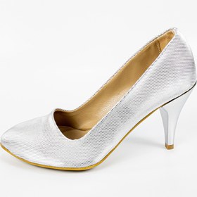 Resim Aktaş Ayakkabı Kadın Gümüş Orta Ince Topuklu Stiletto 
