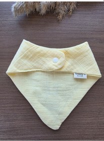 Resim Sleepy Bunny Nakışlı Müslin Bandana Önlük Pastel Sarı 