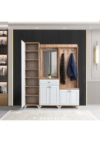 Resim Venüs Aynalı Dolaplı Ayakkabılık Portmanto 165x37x200 