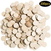 Resim 200 Adet Tamamlanmamış Ahşap Daireler, 1 İnç Doğal Ahşap Pandantifler, DIY El Sanatları, Boyama ve Tatil Süslemeleri için, 14 Yaş ve Üzeri İçin Uygundur, Çeşitli Fırsatlar İçin Çok Yönlü El Sanatları Malzemeleri ile 