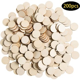 Resim 200 Adet Tamamlanmamış Ahşap Daireler, 1 İnç Doğal Ahşap Pandantifler, DIY El Sanatları, Boyama ve Tatil Süslemeleri için, 14 Yaş ve Üzeri İçin Uygundur, Çeşitli Fırsatlar İçin Çok Yönlü El Sanatları Malzemeleri ile 