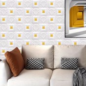 Resim 10'lu Kendinden Yapışkanlı Tavan ve Duvar Sticker Paketi, 3D Dokulu Su Geçirmez Yatak Odası ve Oturma Odası Arka Plan Dekoru için Duvar Kağıdı 