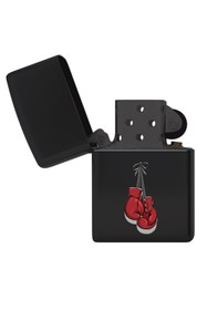 Resim Omotasarım Boks Eldiveni Mat Siyah Metal Çakmak – Yeniden Doldurulabilir 