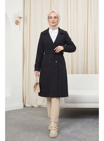 Resim Kemerli Astarlı Bolero Detaylı Kaban 