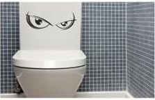 Resim TSC Wc Klozet için Gözler Sticker Yapıştırma 