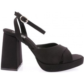 Resim Dgn 7751-23y Kadin Çapraz Bant Alçak Platform Yüksek Topuk Çapraz Bant Sandalet 7751-424-R1534 Siyah 