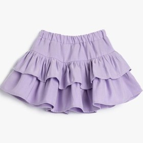 Resim Kız Bebek Mini Etek Katlı Volümlü Modal Kumaş 