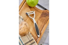 Resim Paslanmaz Metal Ergonomik Sebze Meyve Soyma Aleti, Pratik ve Kullanışlı Tasarım 