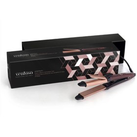 Resim Ventoso Premium Pearl Coffee & Champagne Rose Seramik Kaplı Profesyonel Saç Düzleştirici Ve Maşa 