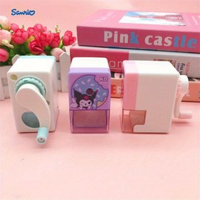 Resim Sanrio Kuromi & for Cinnamoroll Manual Pencil Sharpener, Cartoon-Themed, Ideal for Students & Birthday Gifts, Ages 14+, No Battery Required, Durable Material 