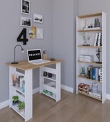 Resim Remaks Arzu Çalışma Masası - Meşe , 5 Raflı Kitaplık - Meşe 