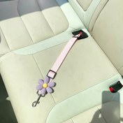 Resim 1 adet SANZHIXIONG Ayarlanabilir Evcil Hayvan Araba Emniyet Kemeri Sevimli Çiçek Süsü ile - Dayanıklı Polyester, Sadece Elde Yıkama - Köpekler & Kediler için Araçlarda Güvenlik için Mükemmel, Emniyet Kemeri Kılıfı 