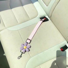 Resim 1 adet SANZHIXIONG Ayarlanabilir Evcil Hayvan Araba Emniyet Kemeri Sevimli Çiçek Süsü ile - Dayanıklı Polyester, Sadece Elde Yıkama - Köpekler & Kediler için Araçlarda Güvenlik için Mükemmel, Emniyet Kemeri Kılıfı 