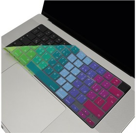Resim McStorey Macbook Air Pro Klavye Kılıfı Arapça 14 İnç A2681 A2941 A2442 A2485 Dazzle Pembe 